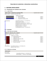 CYPETHERM EPlus. Listagens e cálculos complementares. Descrição de materiais e elementos construtivos